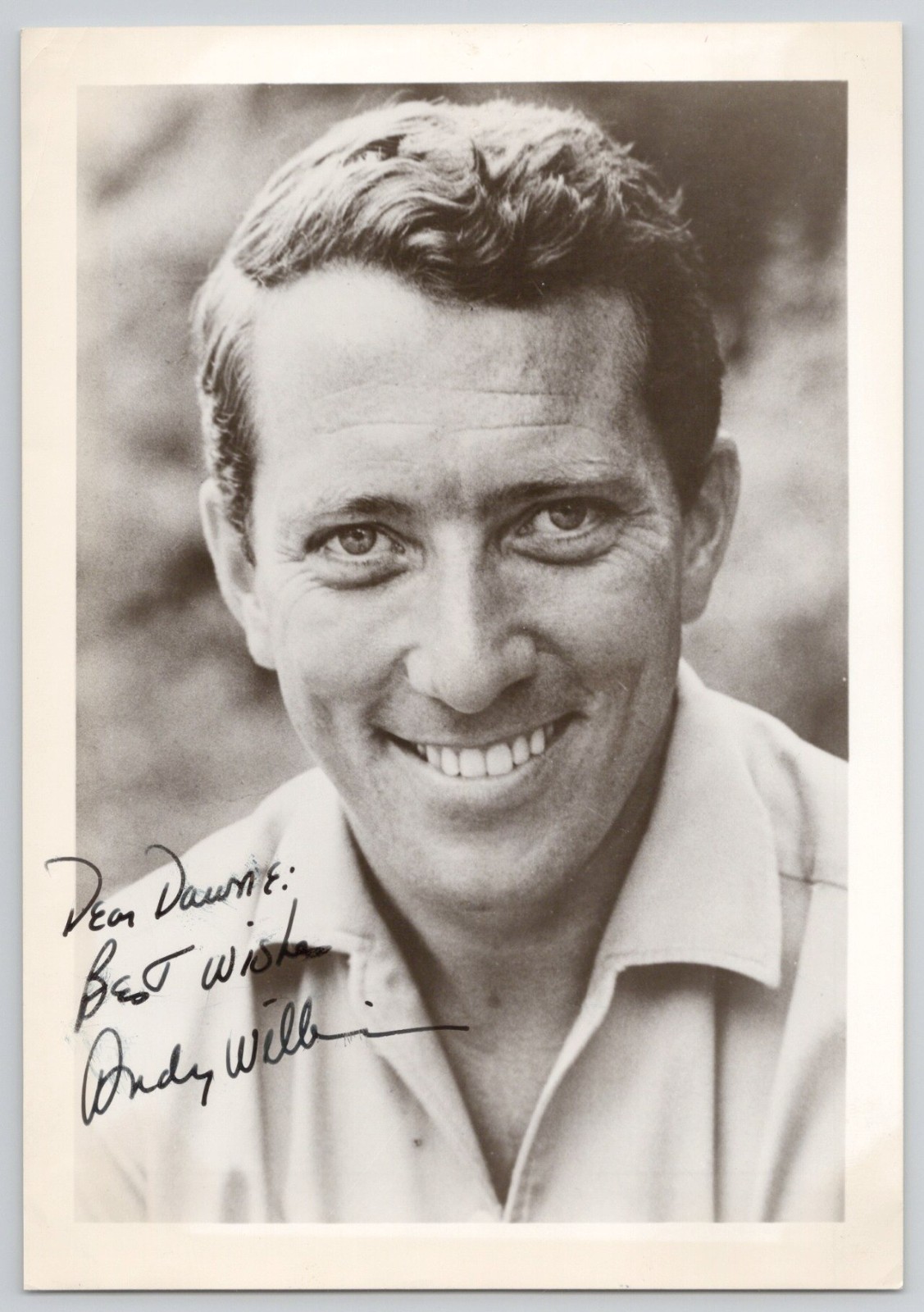 1961 Andy Williams Hand Signed 5x7\ 1961 Andy Williams Hand Signed 5x7\