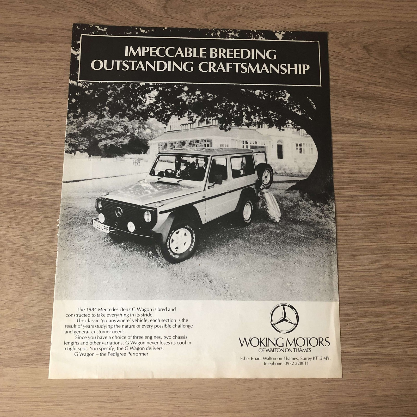 GUNS29 MAGAZINE ADVERT 12X9 THE 1984 MERCEDS-BENZ G WAGON