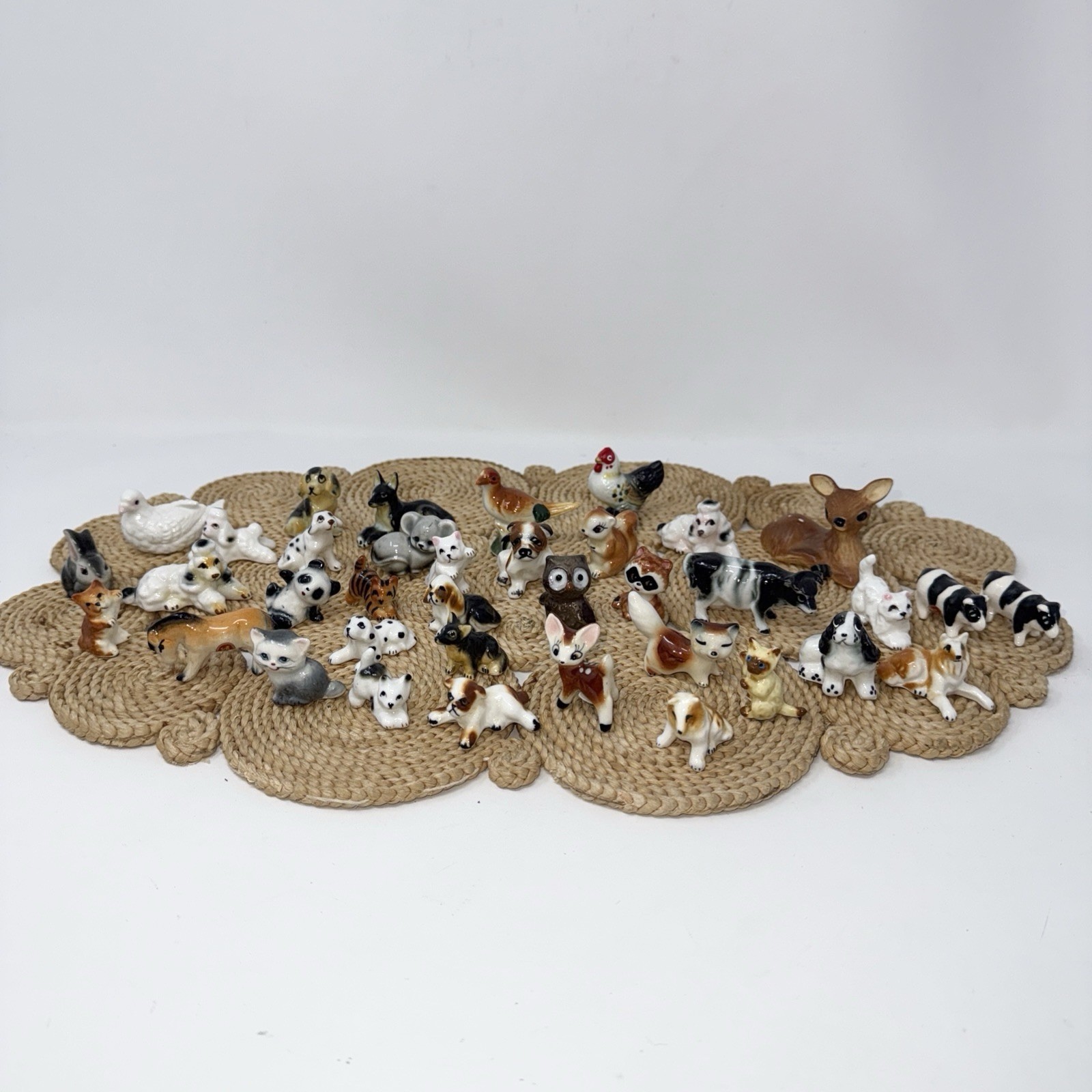 Mixed Lot 37 Assorted Miniature Animal Figurines Ceramic Collectibles Japan