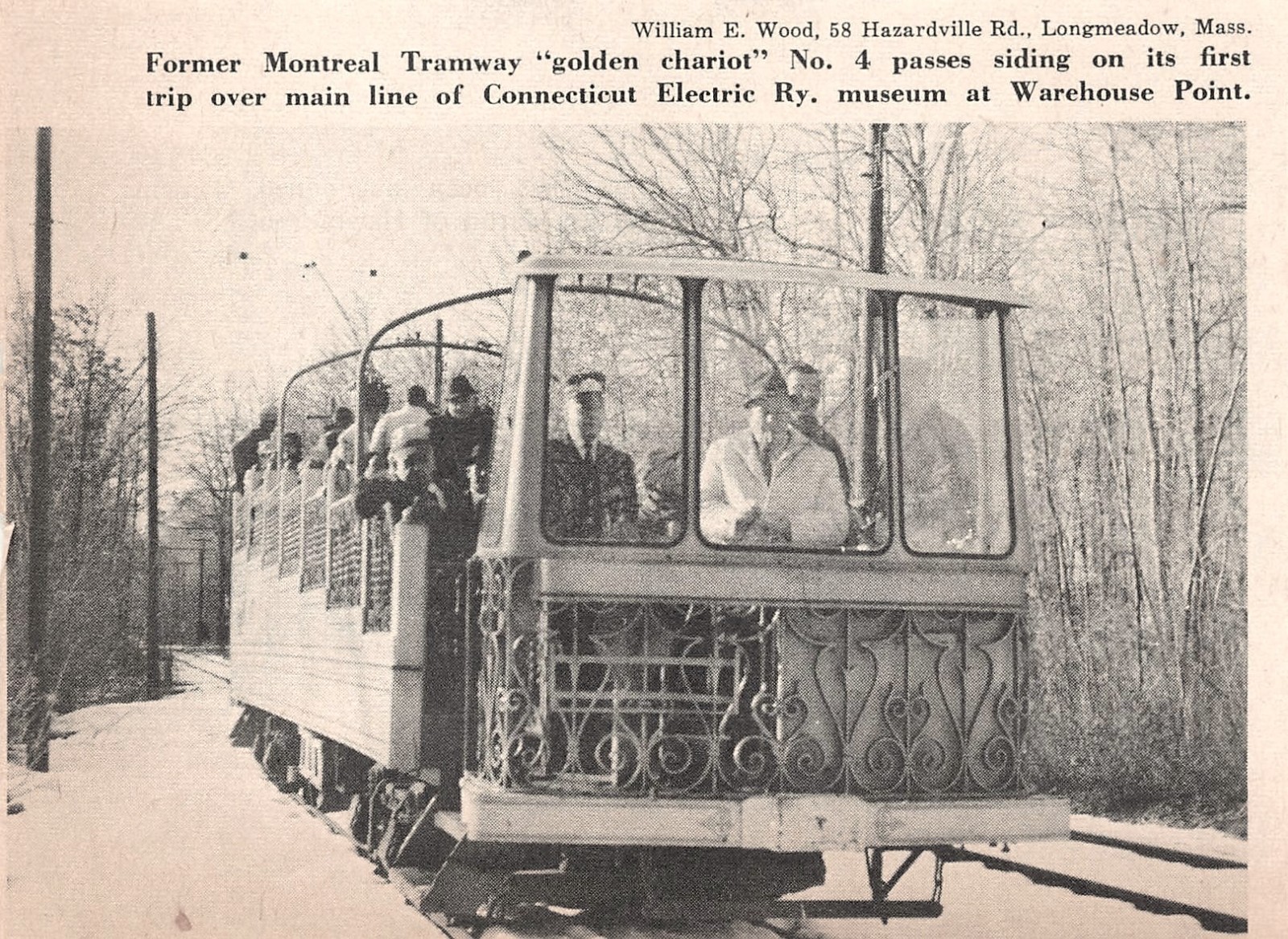 Golden Chariot Montreal Tramway CT Elec Rwy Warehouse Point 5.3\