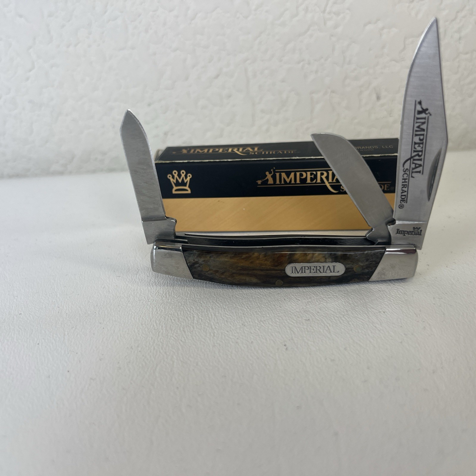 Schrade Imperial Celluloid Stockman Pocket Knife IMP16S Amber Swirl Handles Schrade Imperial Celluloid Stockman Pocket Knife IMP16S Amber Swirl Handles