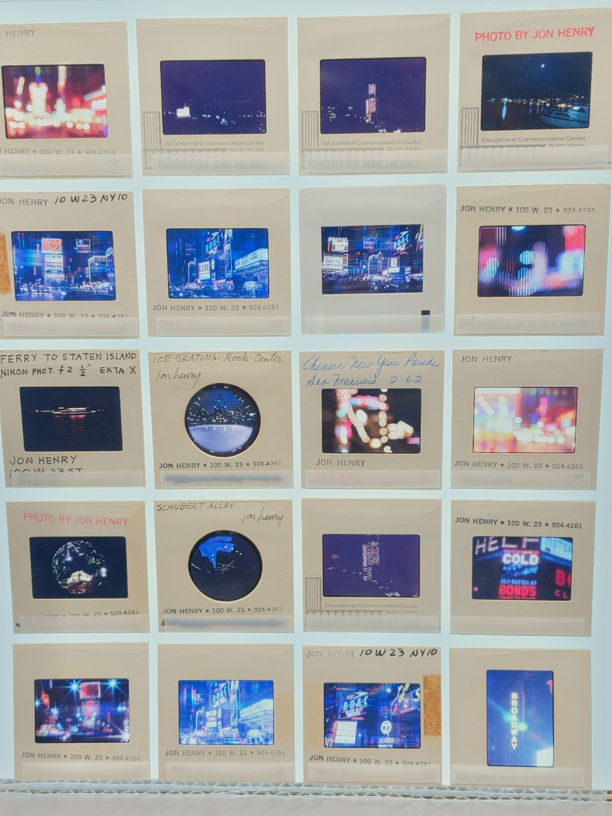 20 Vintage 35mm Slides Times Square NYC Neon Bond Clothes Rock Center Jon Henry