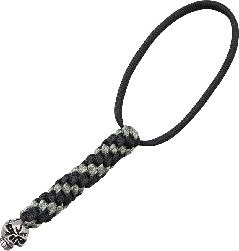Schmuckatelli Co Emerson Lanyard With Skull Bead Braided Black & Digital Camo