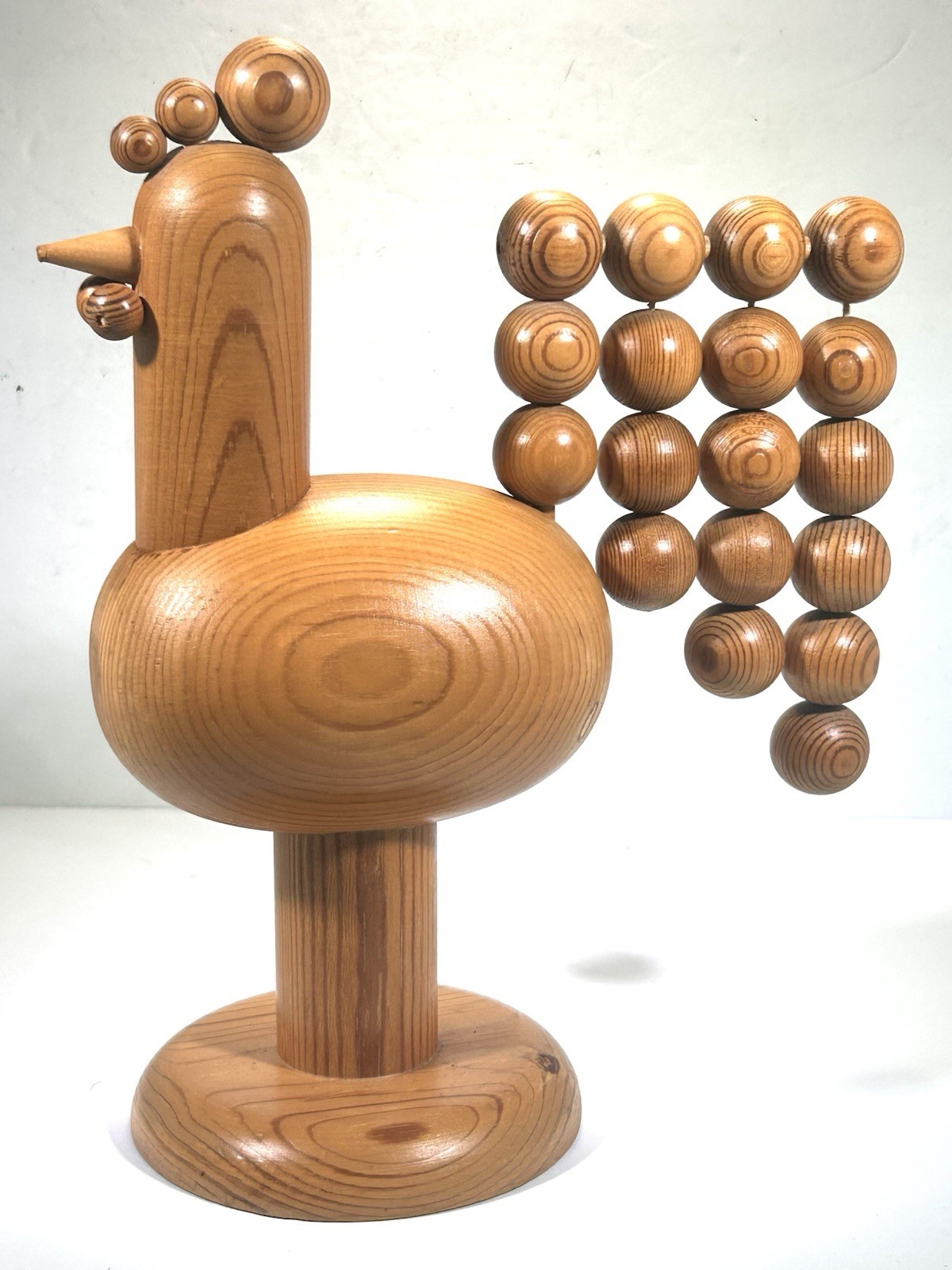 Vtg 60’s AARIKKA FInland Wooden Chicken Rooster Folk Art Sculpture • MCM Decor
