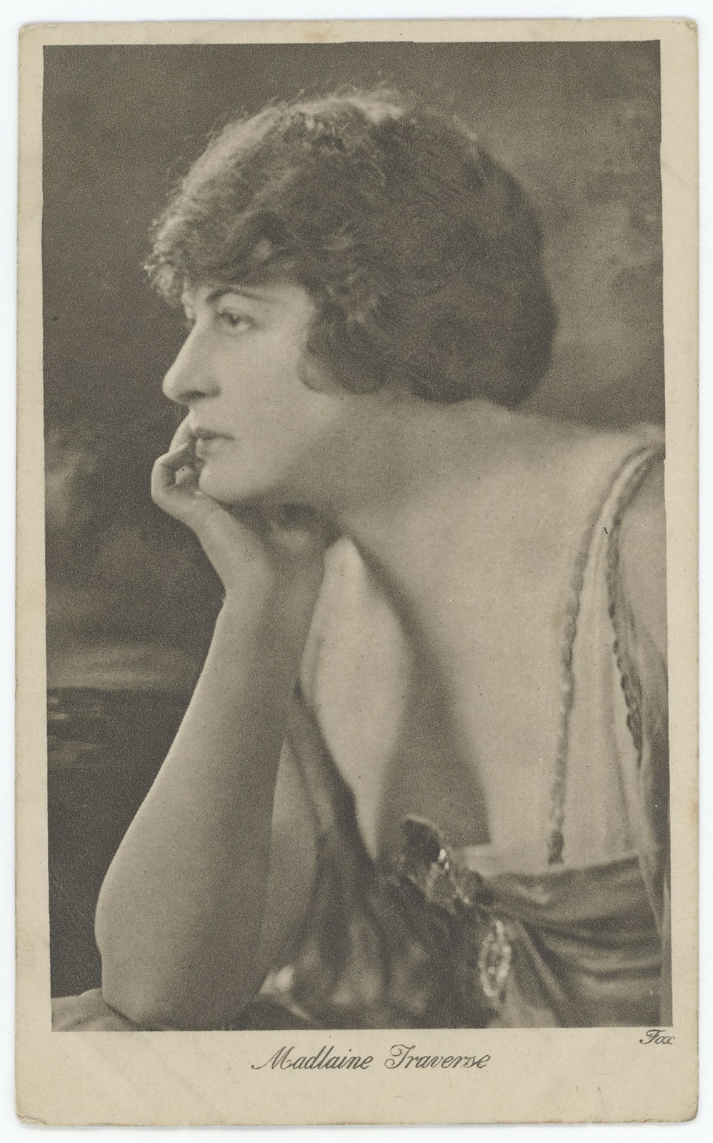 Silent Movie Actress Madlaine Traverse Vintage Cinema Chat Photo Card