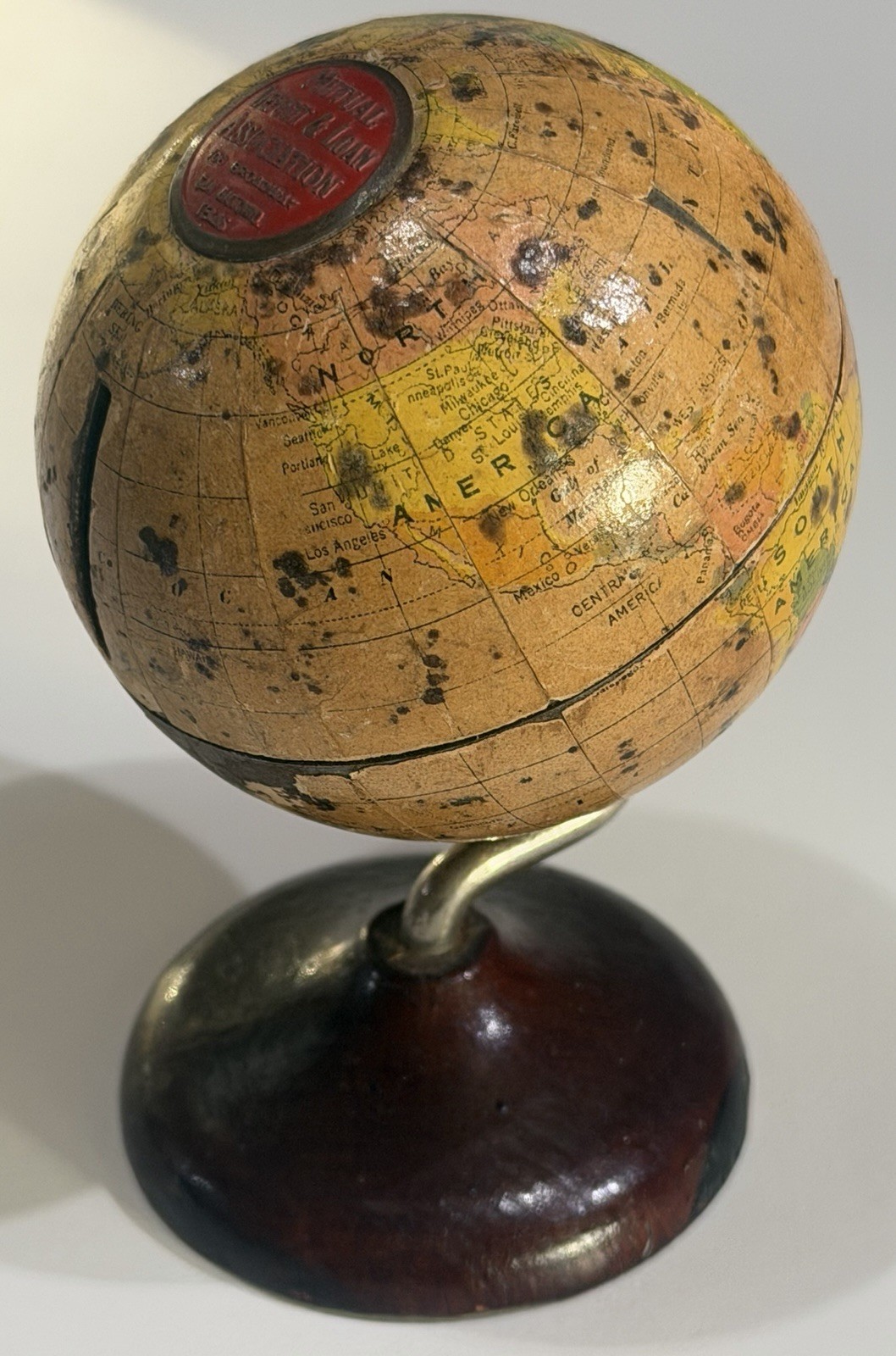Denoyer Geppert Globe Mechanical Bank Mutual Deposit & Loan San Antonio Tx Vtg Denoyer Geppert Globe Mechanical Bank Mutual Deposit & Loan San Antonio Tx Vtg