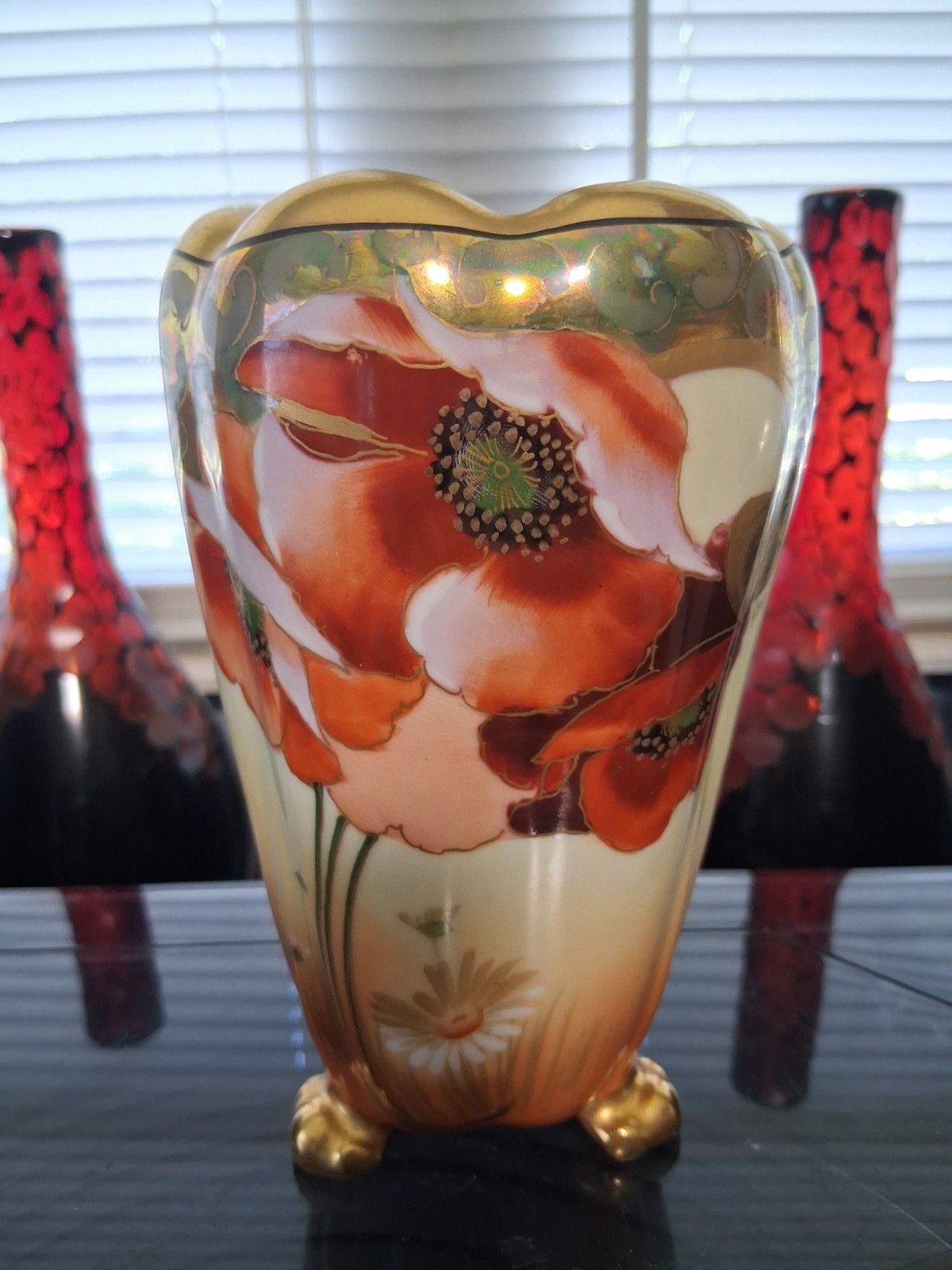 W.A. Pickard Paul Gasper Signed Gold Gilted Hand Painted Porcelain Vase... W.A. Pickard Paul Gasper Signed Gold Gilted Hand Painted Porcelain Vase...