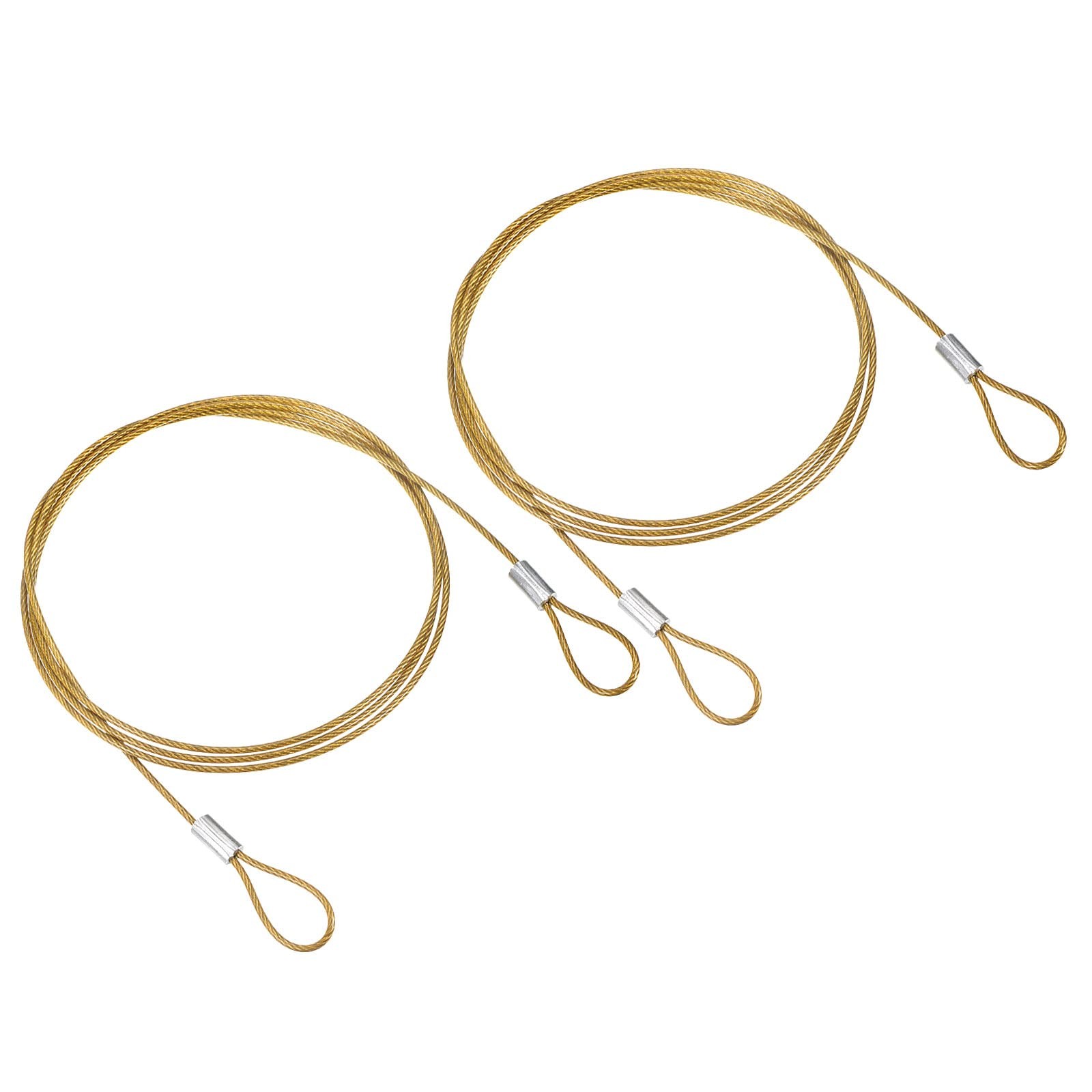 Patikil 2-Piece Security Wire Set, 1M, 1.5Mm Diameter, Double Loop, Coated Wire_