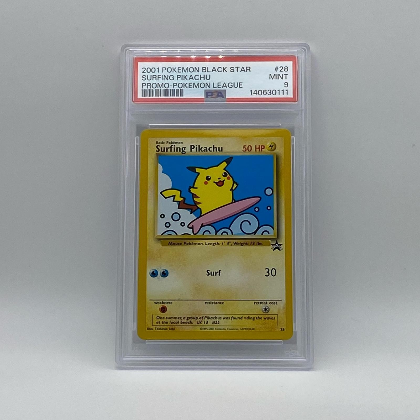 PSA9no brand Surfing Pikachu Overseas version PSA9Trading cards -