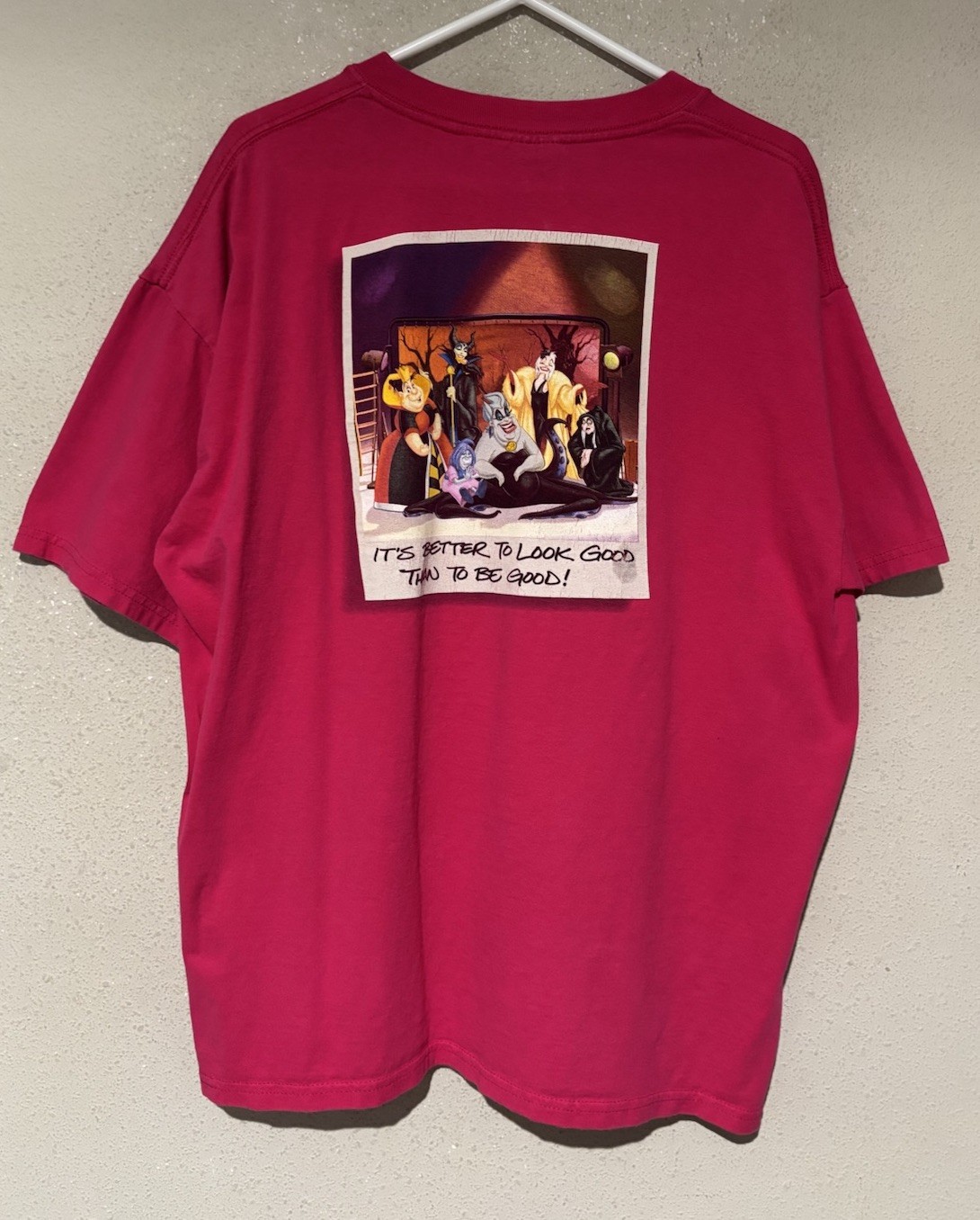 Vintage Pink Disney Villains T-shirt It’s Better To Look Good Than Be Good L N35