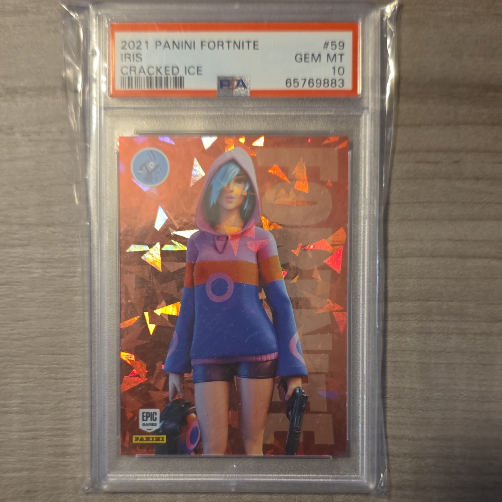 Panini 2021 Fortnite Iris #59 Cracked Ice Parallel PSA 10 Trading Card