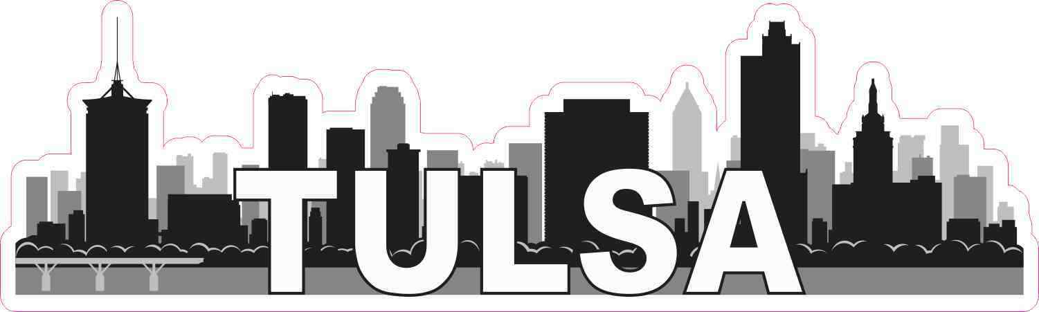 10x3 Tulsa Skyline Sticker Travel City Car Truck Bumper Window Decal Stickers