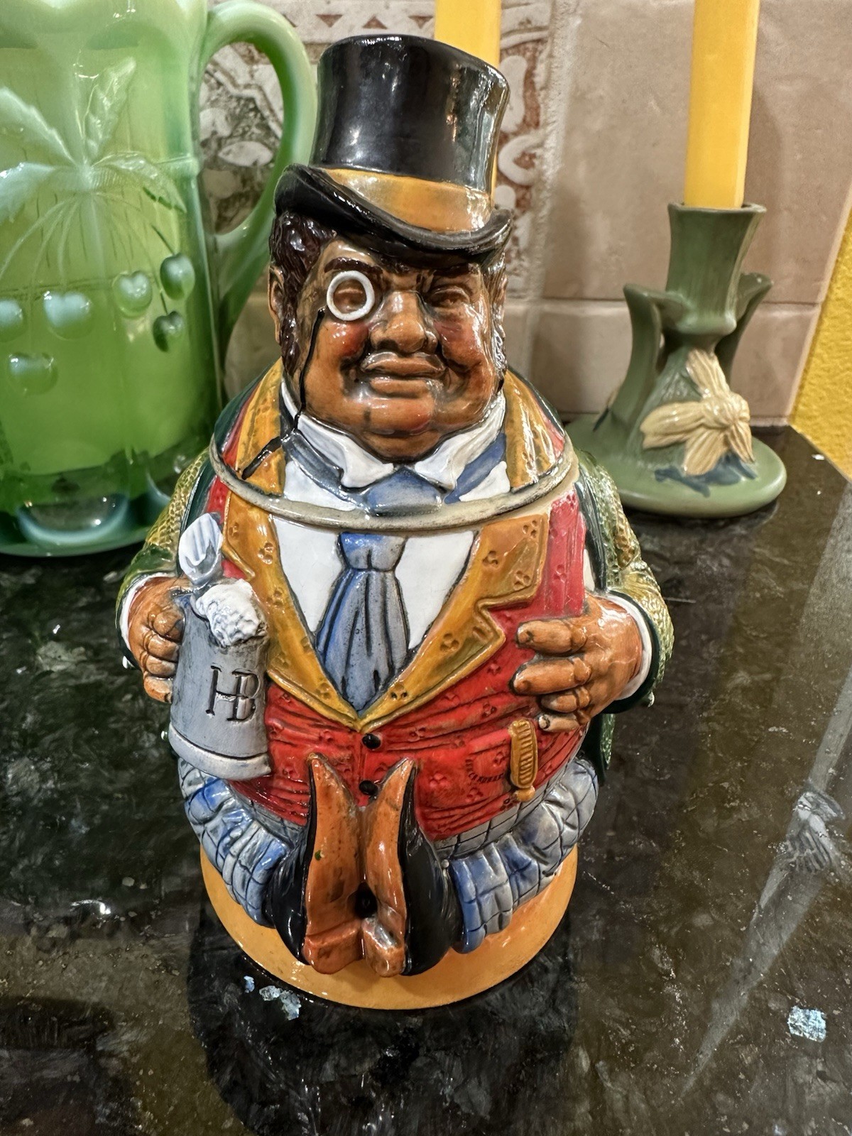 Vintage 80s Alt Grenzau Thewalt Rich Man Stein Figural Mug West Germany