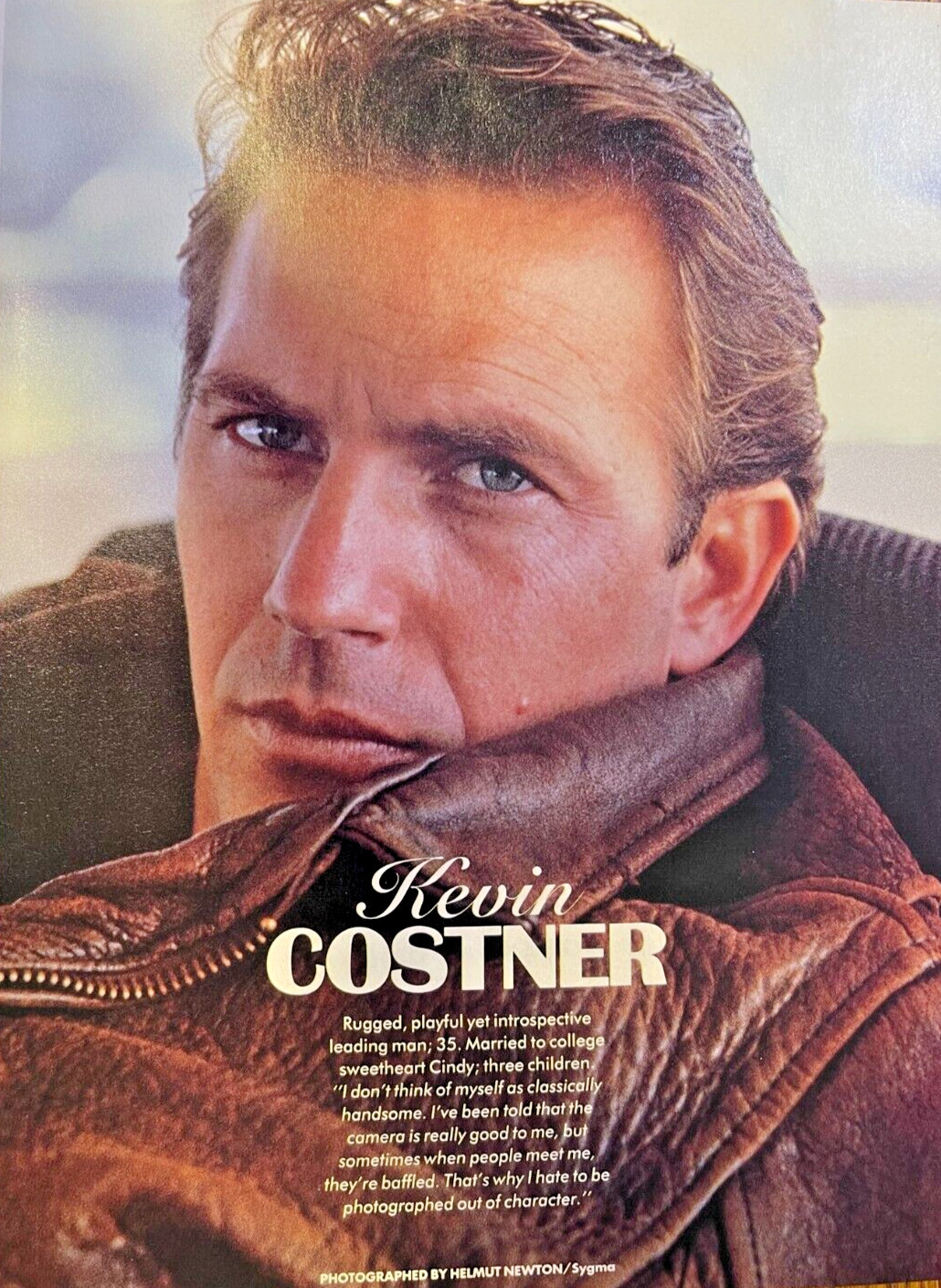 1990 Vintage Magazine Illustration Actor Kevin Costner 1990 Vintage Magazine Illustration Actor Kevin Costner