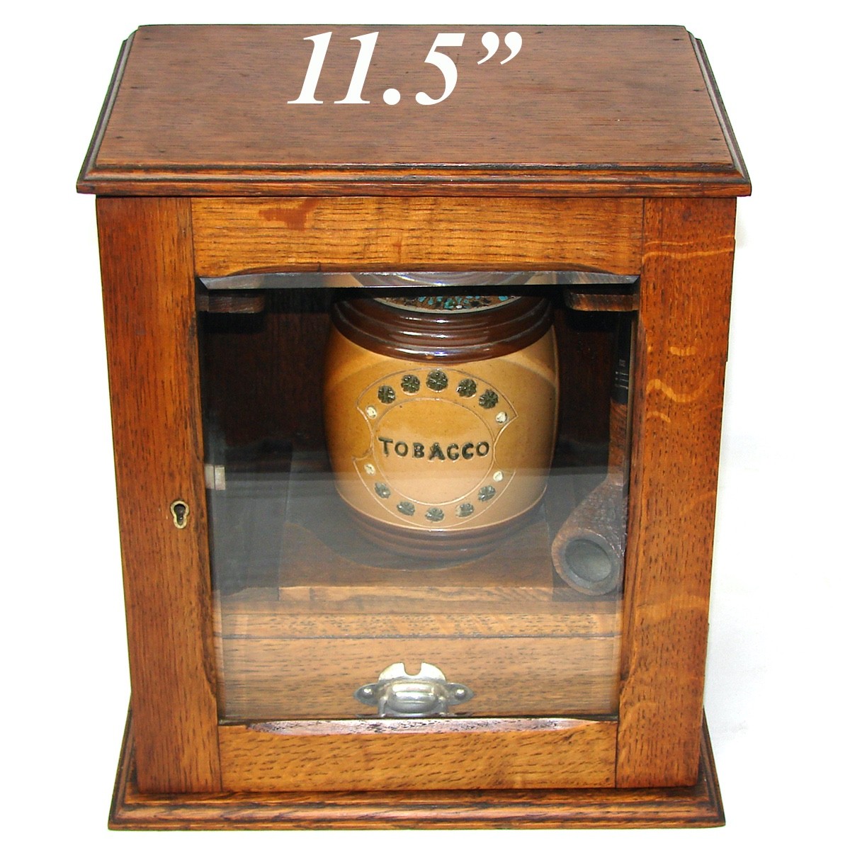 Fine Antique Edwardian Era Oak & Beveled Glass 11