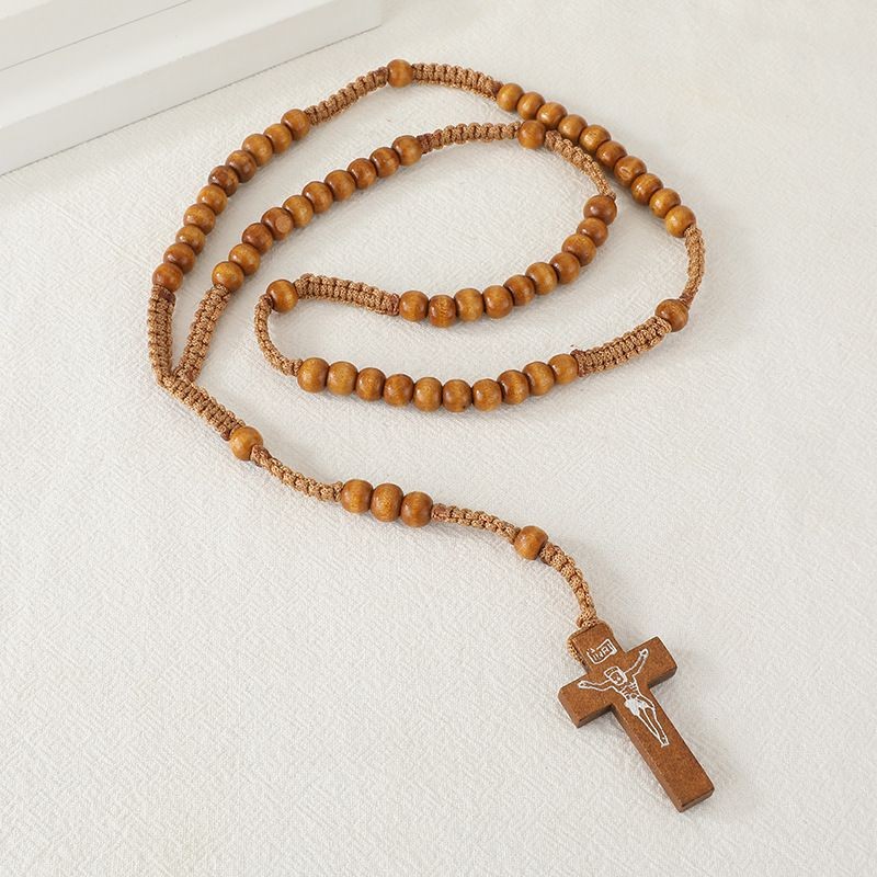 New Bohemian Handmade Wood Bead Necklace Prayer Bead Style Jewelry Gift