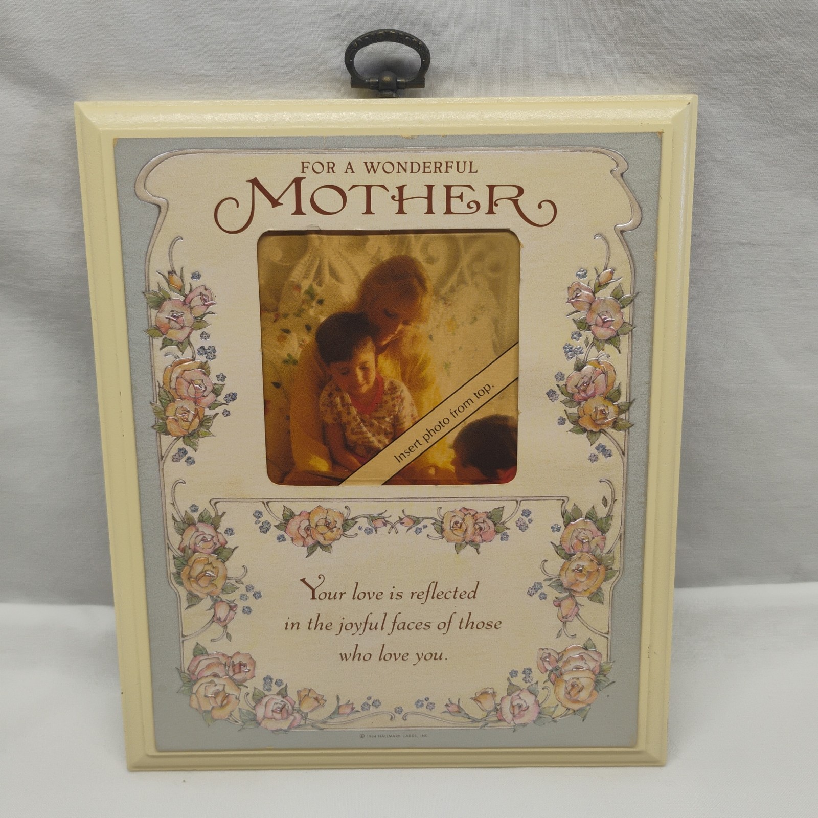 Vintage 1984 Hallmark MOTHER Gift Wall Plaque Photo Frame Cottagecore