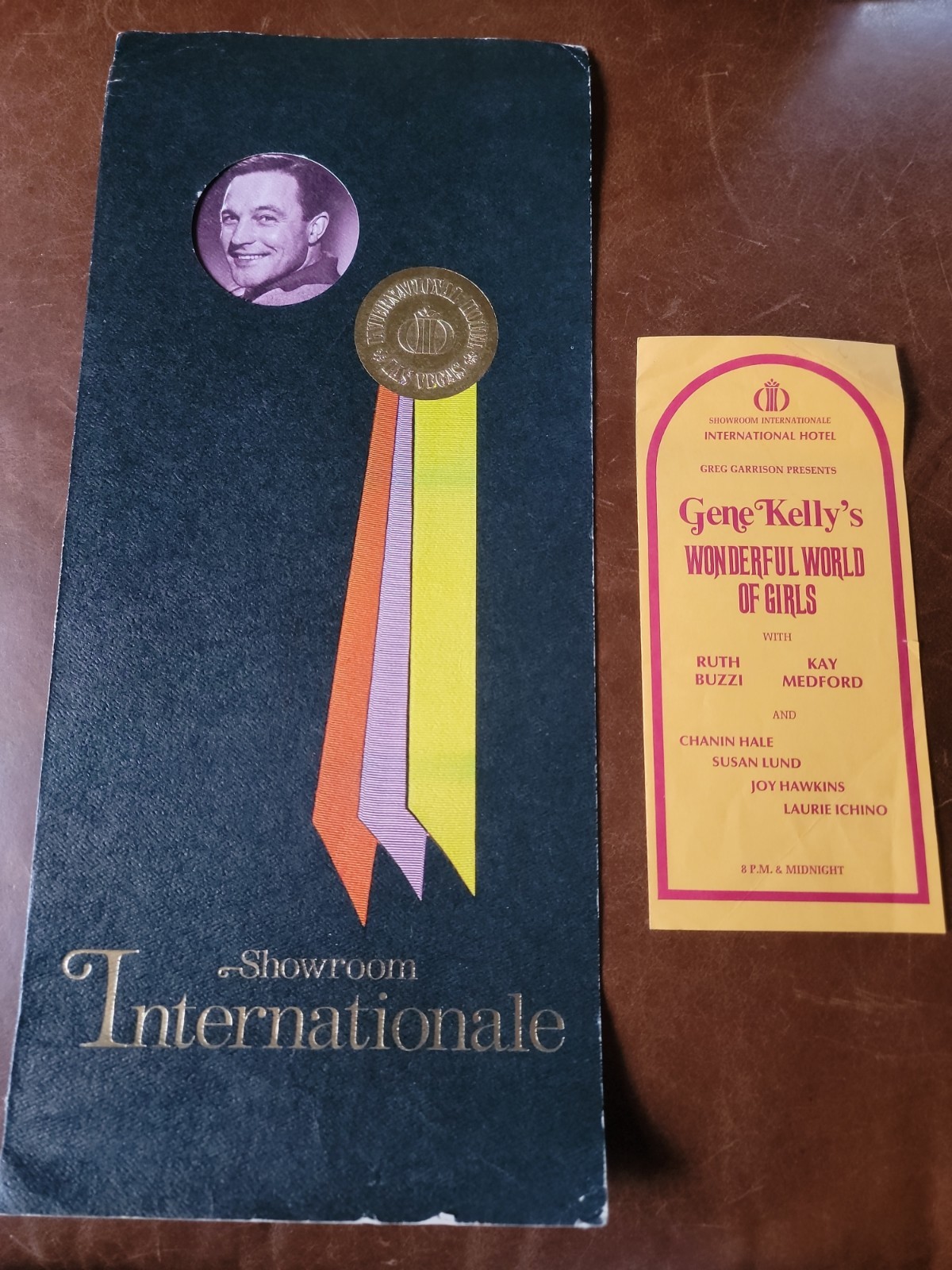 Vintage Menu Las Vegas Hilton Showroom Internationale - Gene Kelly Vintage Menu Las Vegas Hilton Showroom Internationale - Gene Kelly