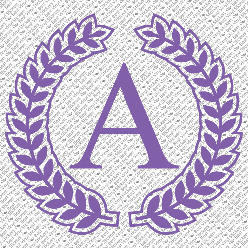 LAVENDER SEXY GIRL INITIAL LETTER DECORATIVE MONOGRAM VINYL DECAL STICKER (L-03)