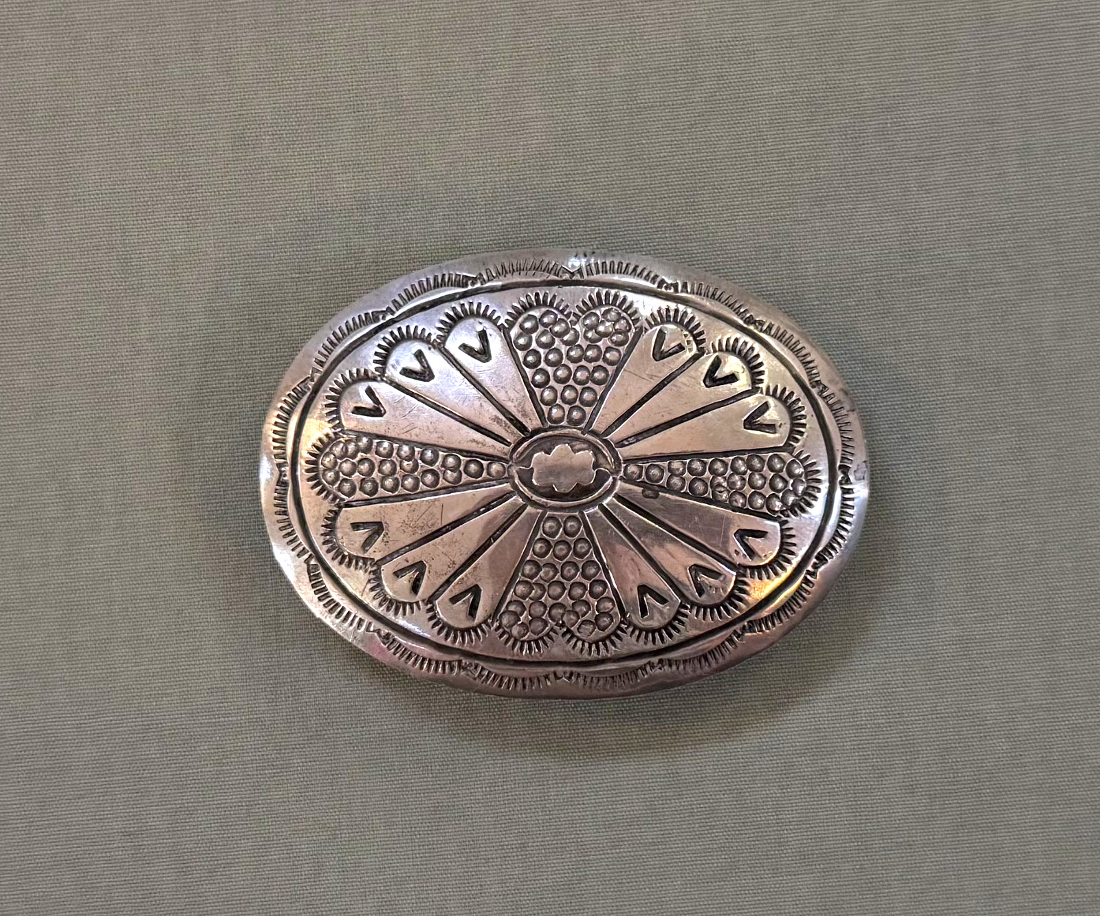 Vintage Navajo Sterling Silver Belt Buckle Signed MJ Vintage Navajo Sterling Silver Belt Buckle Signed MJ