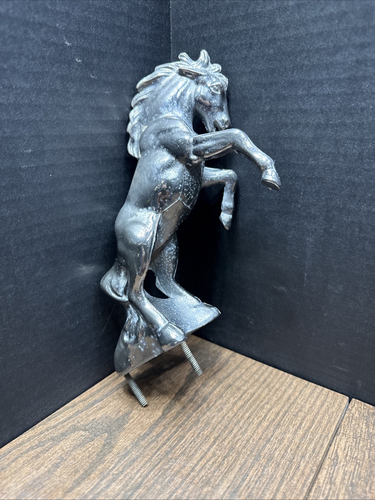 Vintage Rearing Horse Mustang, Bronco Cast Metal Hood Ornament Vintage Rearing Horse Mustang, Bronco Cast Metal Hood Ornament