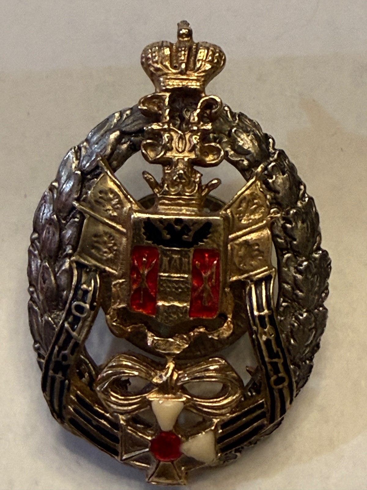 Russian Imperial silver officer\'s regimental badge of the Don Cossack Army