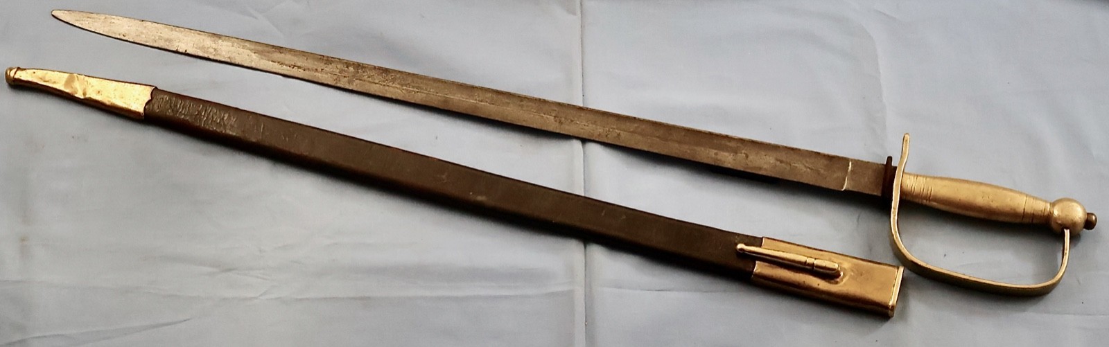 Uruguay POLICE SHORT SWORD, Leather & Brass Scabbard, Broqua & Scholberg (F141)