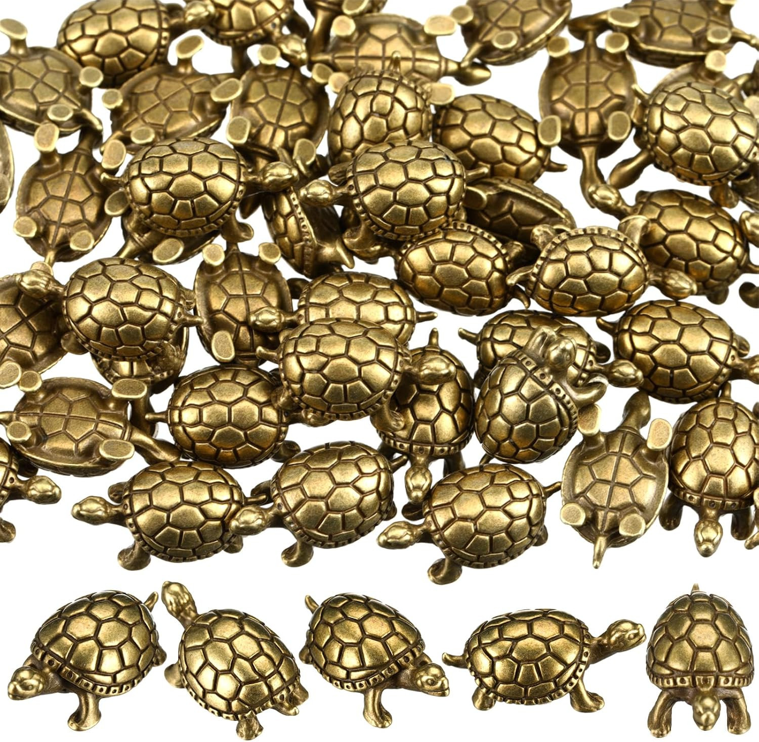 50 Pcs Small Turtles, Mini Brass Figurines, Small Metal Tortoise 50 Pcs Small Turtles, Mini Brass Figurines, Small Metal Tortoise