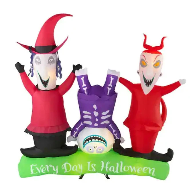 Gemmy Disney Nightmare Before Christmas Lock Shock Barrel Inflatable 6 Ft