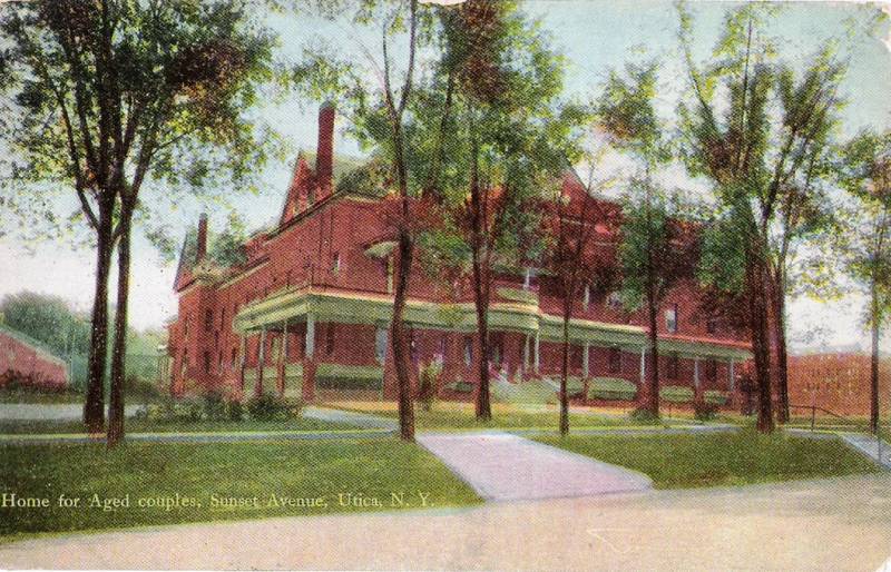 Postcard Utica New York Home for Aged Couples Sunset Ave ca1907-15