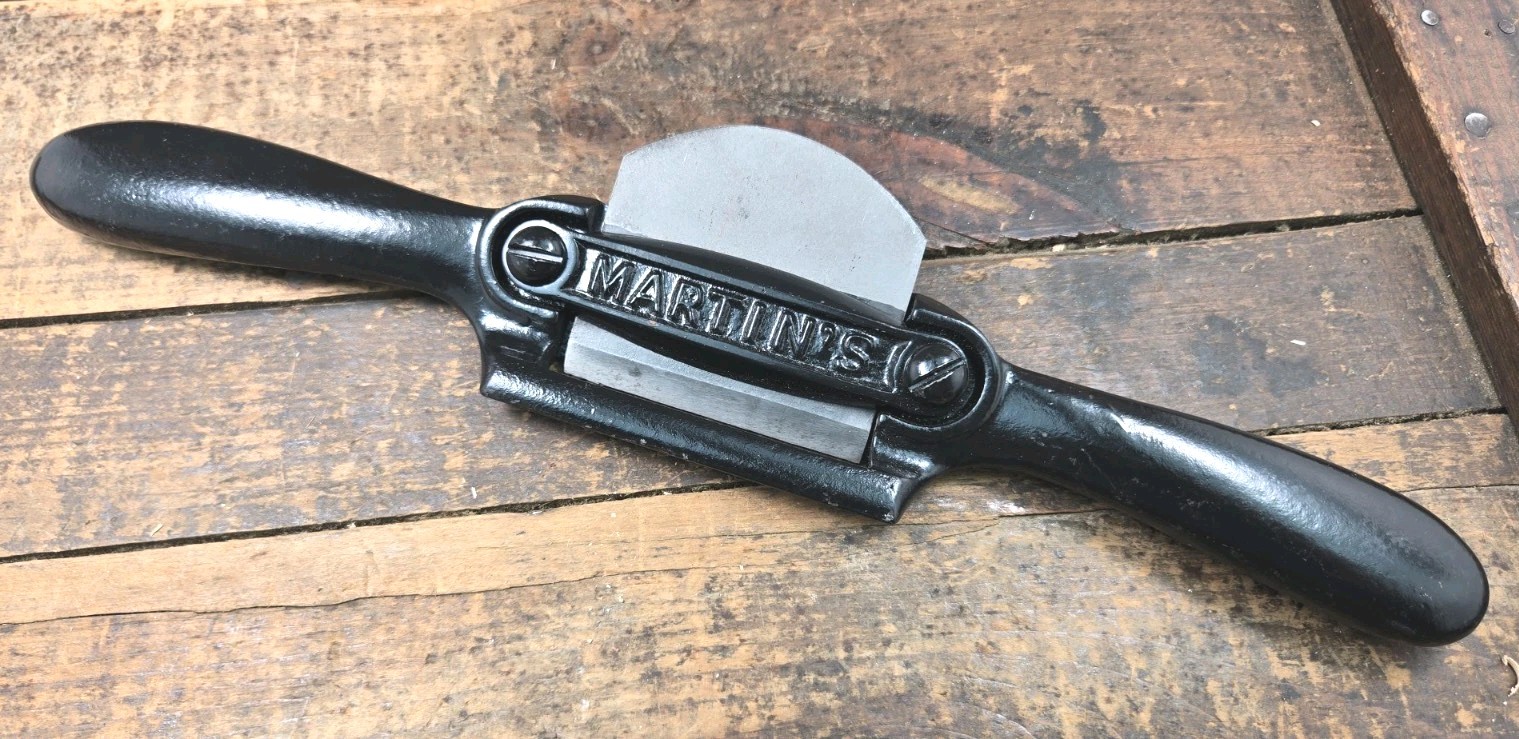 Vintage MARTIN\'S Patent Round Bottom Spokeshave Curved Sole W/ Original Blade