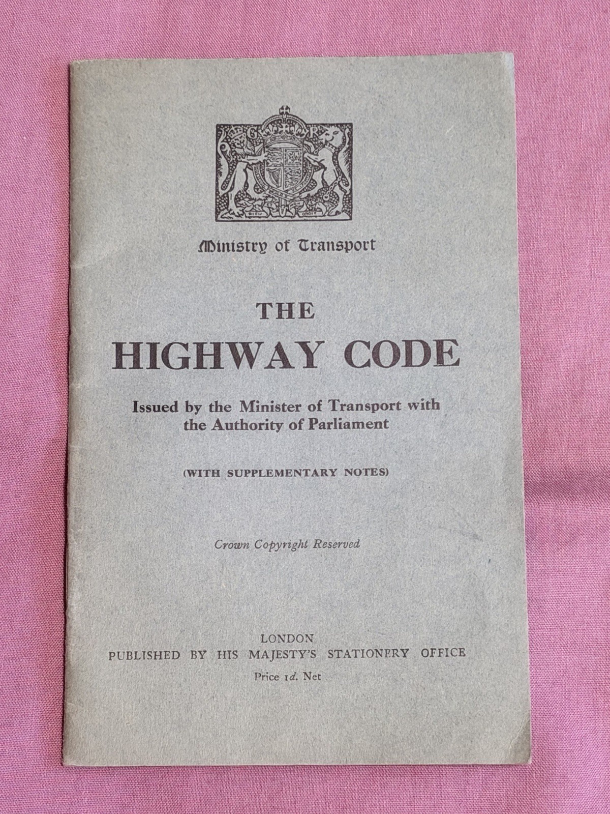 Vintage 1935 The Highway Code Booklet. Ministry Of Transport