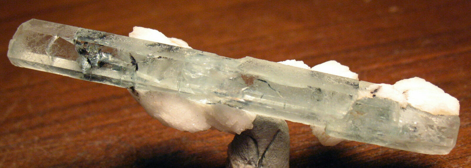 Elongated Doubly Complex Terminations Aquamarine with Albite Wow 
