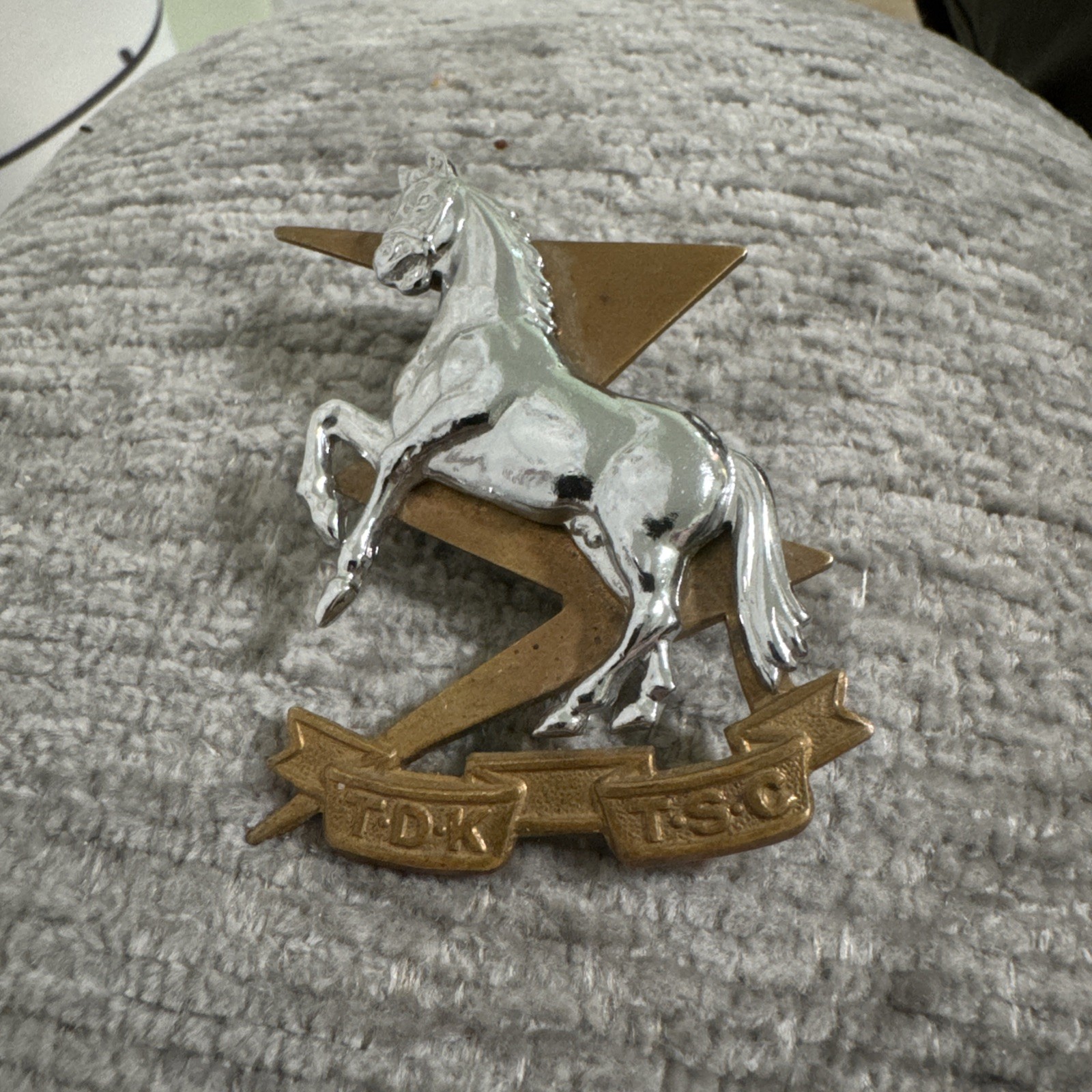 Vintage South Africa TSC TDK Technical Services Corps SADF Army Cap Badge Horse
