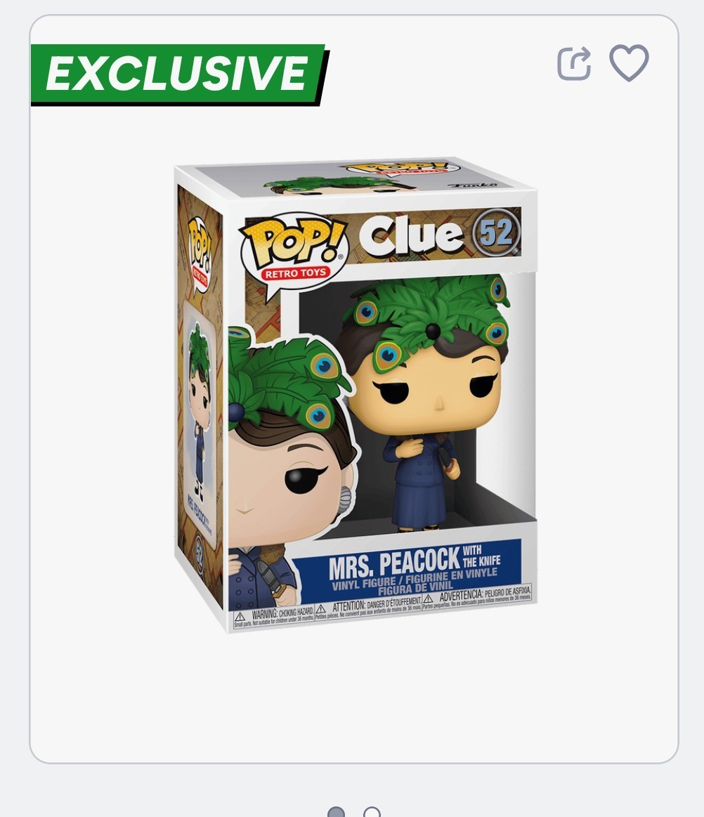 52 SPECIAL EDITION CLUE Mrs. Peacock with The Knife Exclusive & Protector 52 SPECIAL EDITION CLUE Mrs. Peacock with The Knife Exclusive & Protector