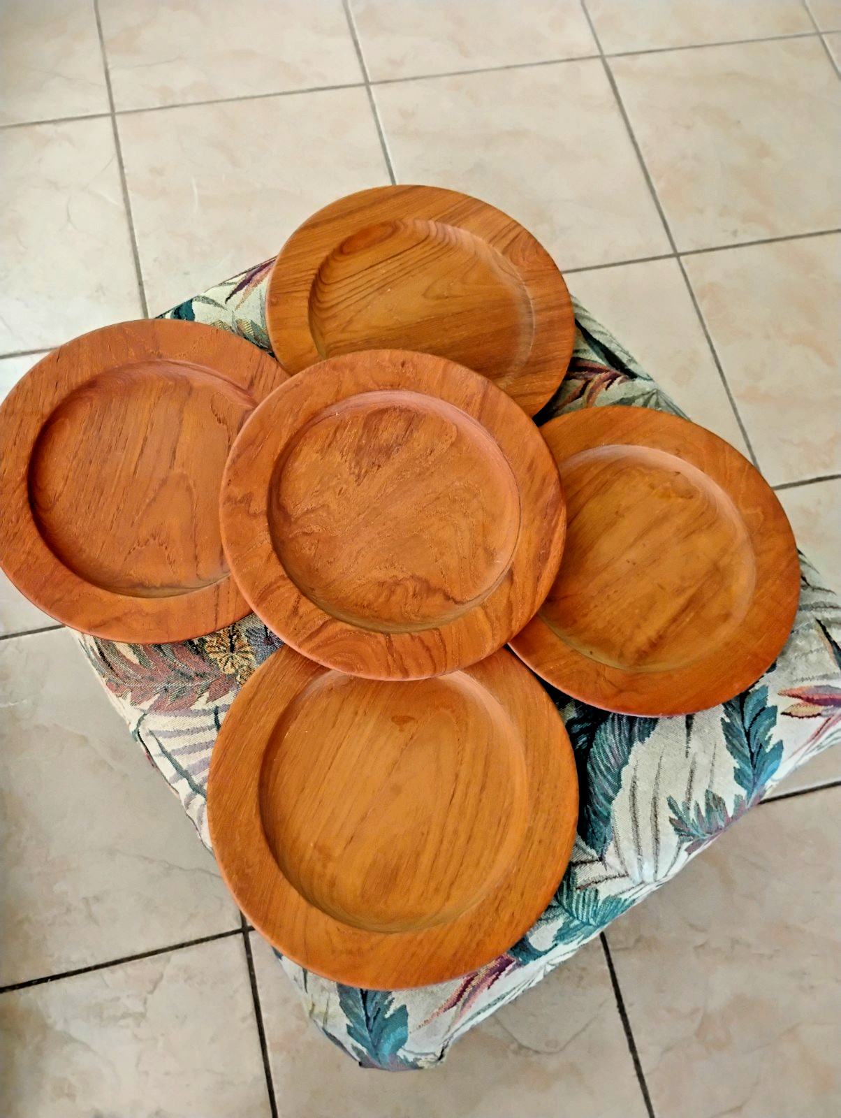 5 Mid-Century 1950'S 1960'S Teak Plate's Signed Kay BoJensen Denmark 5 Mid-Century 1950'S 1960'S Teak Plate's Signed Kay BoJensen Denmark
