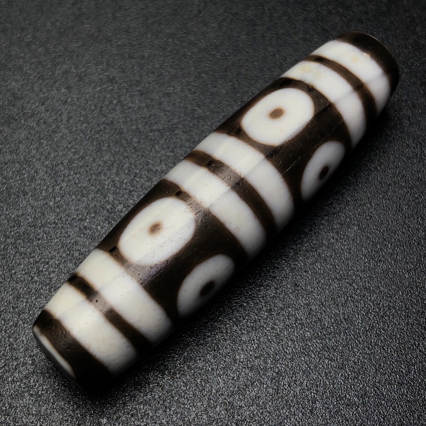 Vintage Himalayan 8-Eyes Tibetan Dzi Beads Old Agate Amulet Pendant 47.5×12mm