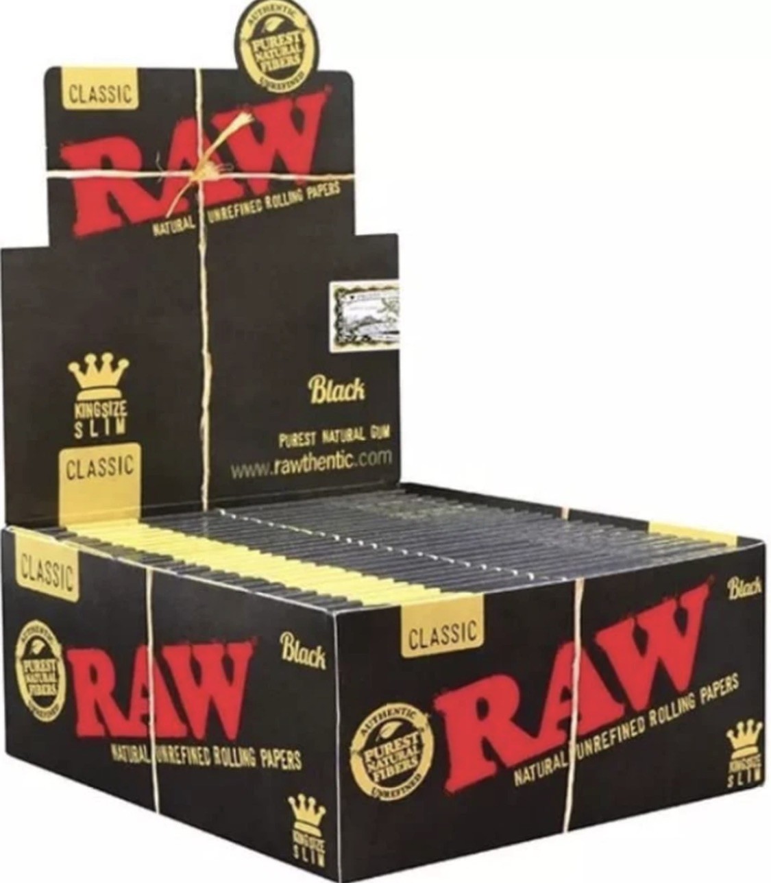 Raw Black Classic King Size Slim Natural Rolling Papers, 50 Packs, Raw Black Classic King Size Slim Natural Rolling Papers, 50 Packs,