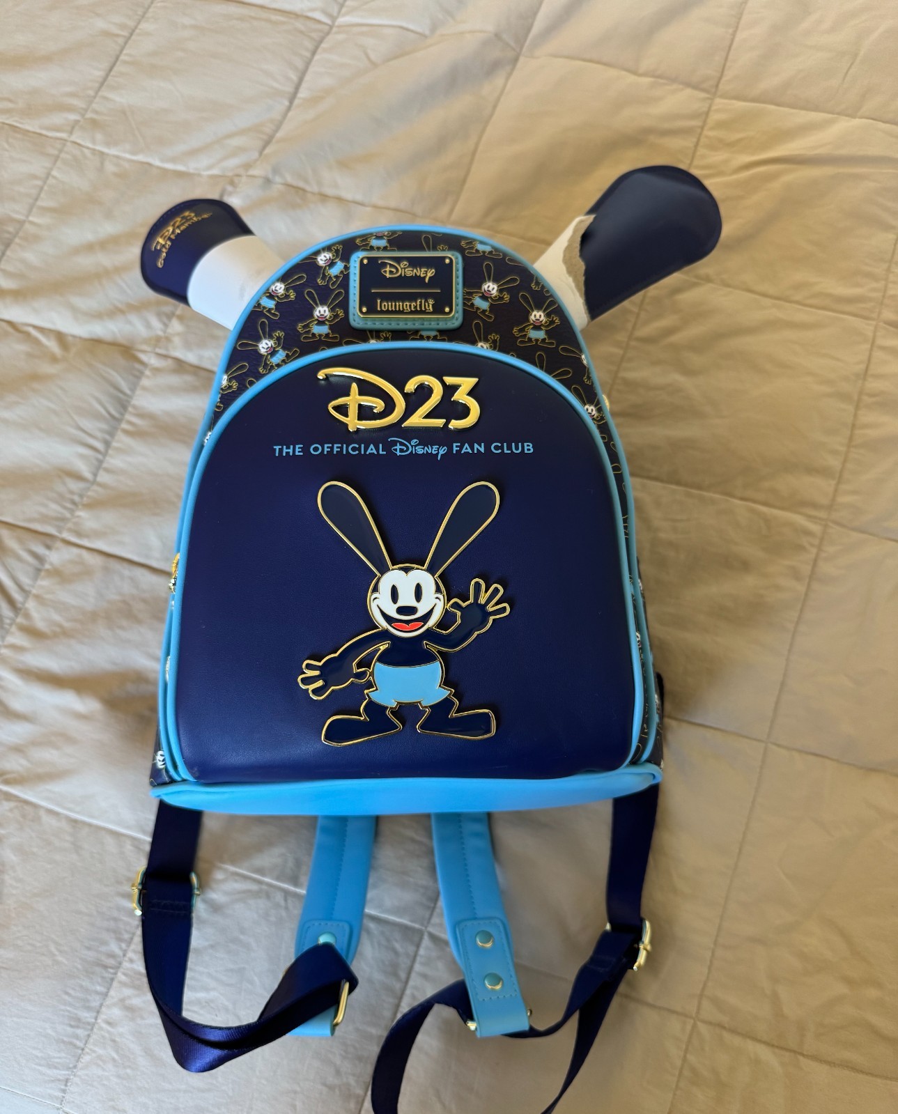 Disney NEW 2026 D23 Gold Member Loungefly Oswald Lucky Rabbit Backpack Ears 