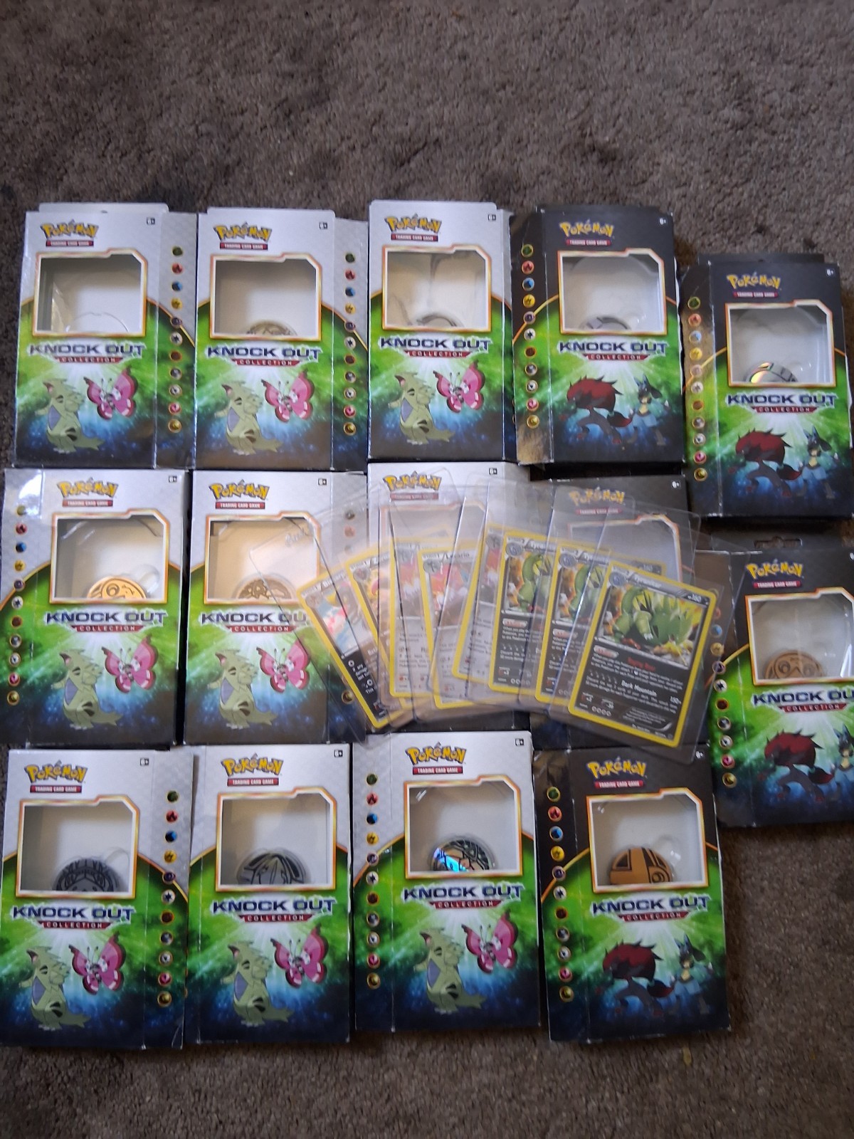 POKEMON XY KNOCK OUT COLLECTION BOXES EMPTY QTY 14 AND 8 XY CARDS