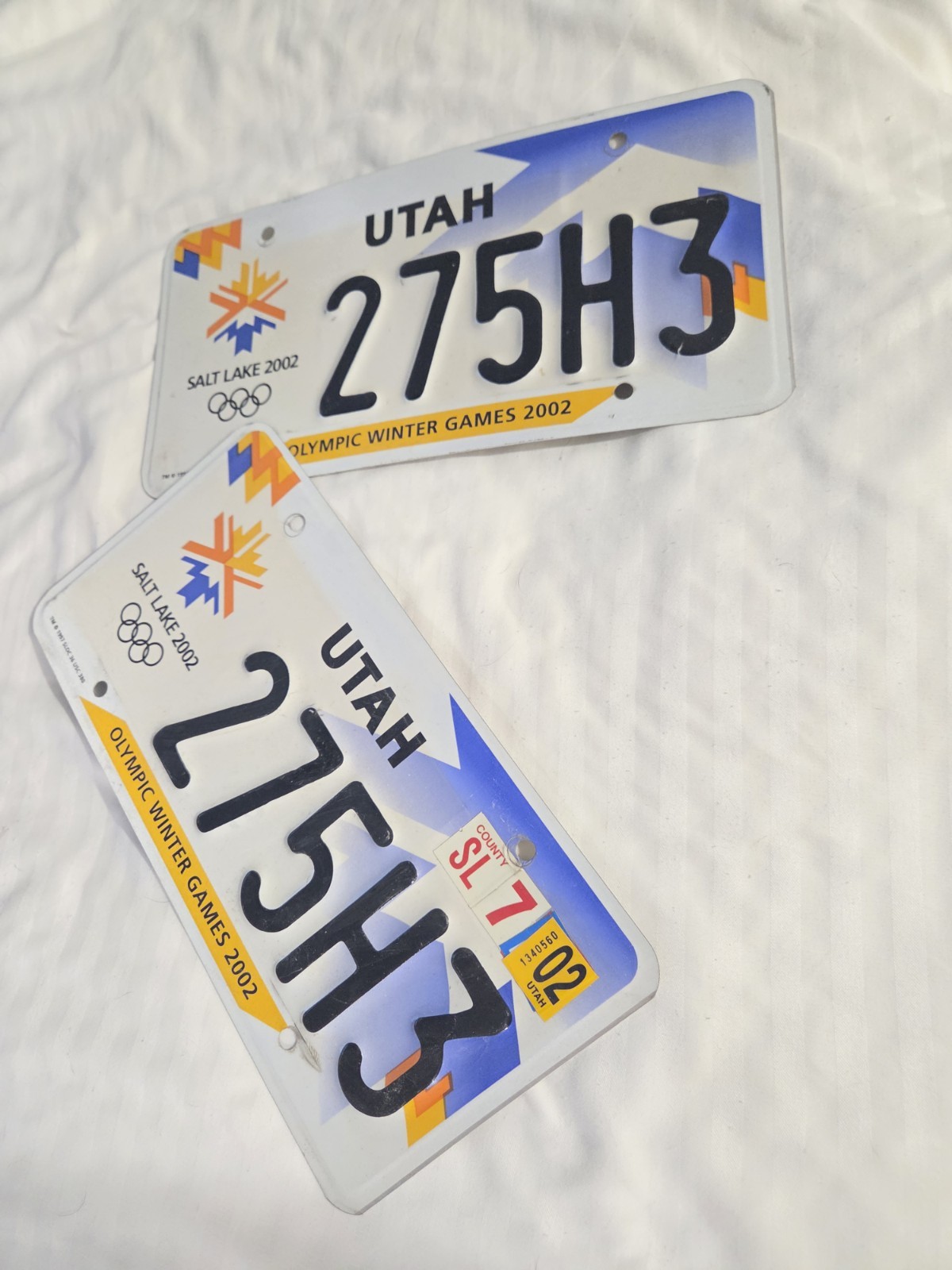 Utah 2002 Salt Lake Olympic Winter Games License Plates Pair 275H3 Matching Set