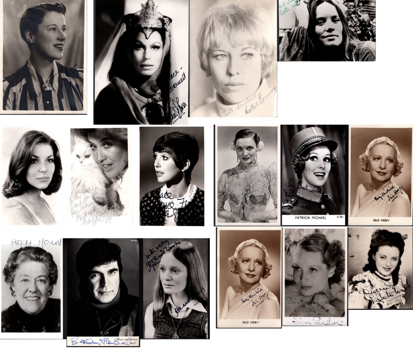 Signed Photos:  BRITISH ACTORS Beatrice Lilly, Alan Bates, Iris Hoev, etc.