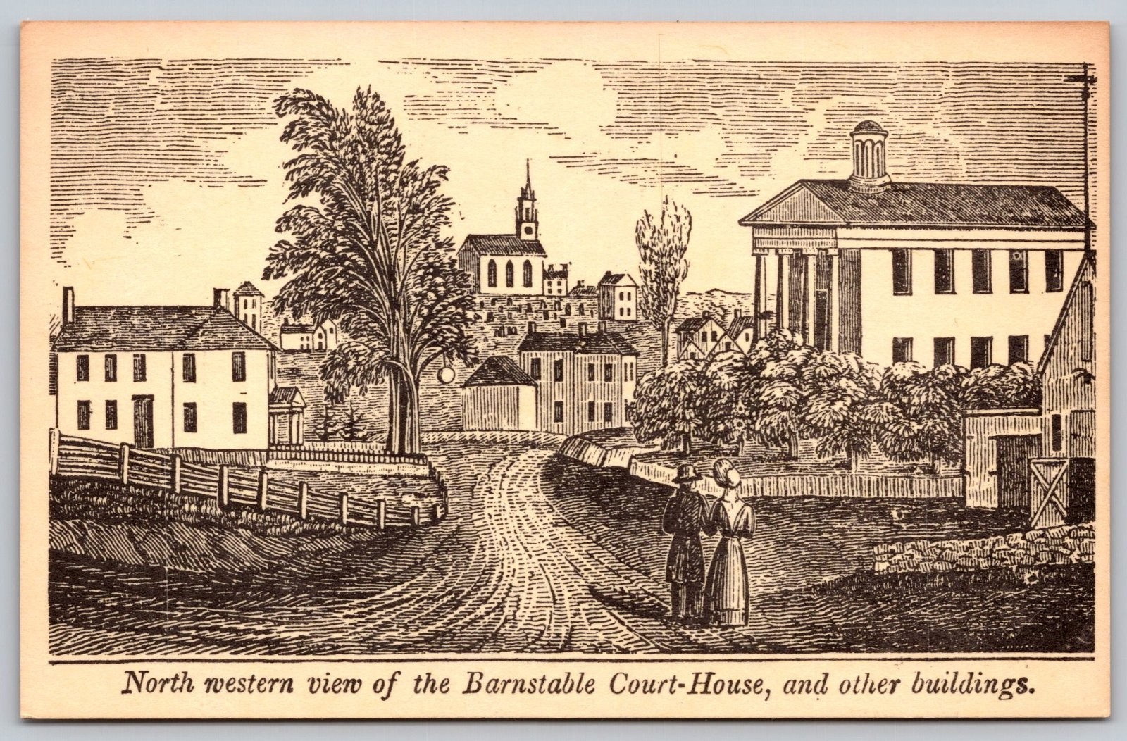 Barnstable Massachusetts Court House North Western View Postcard PC255 Barnstable Massachusetts Court House North Western View Postcard PC255