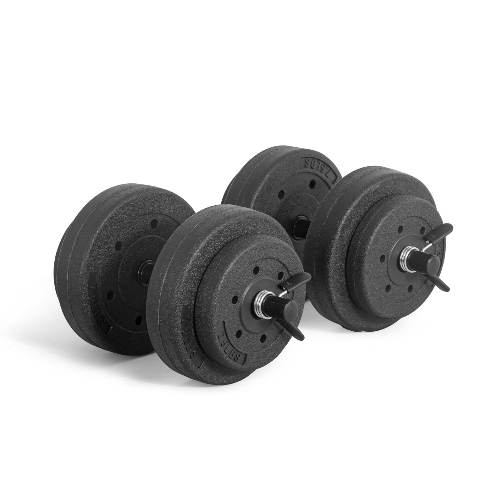 CAP Barbell 40-Lb Adjustable Cement Dumbbell Set Black Iron Handles Home Gym