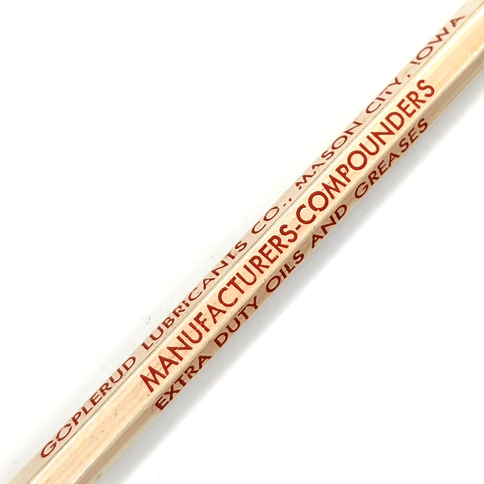 c1950s Mason City, IA Goplerud Lubricants Oil Grease Ad Pencil Iowa Vtg G36