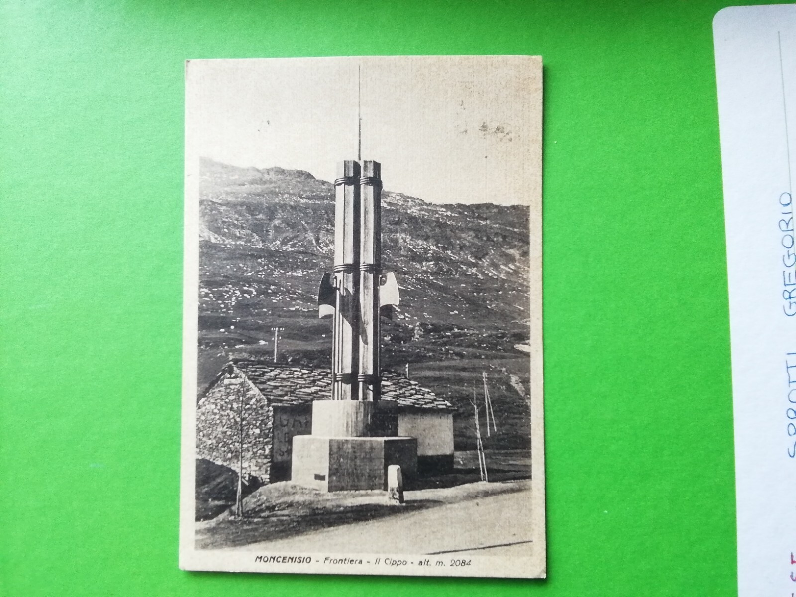 postcard Moncenisio border il Cippo v