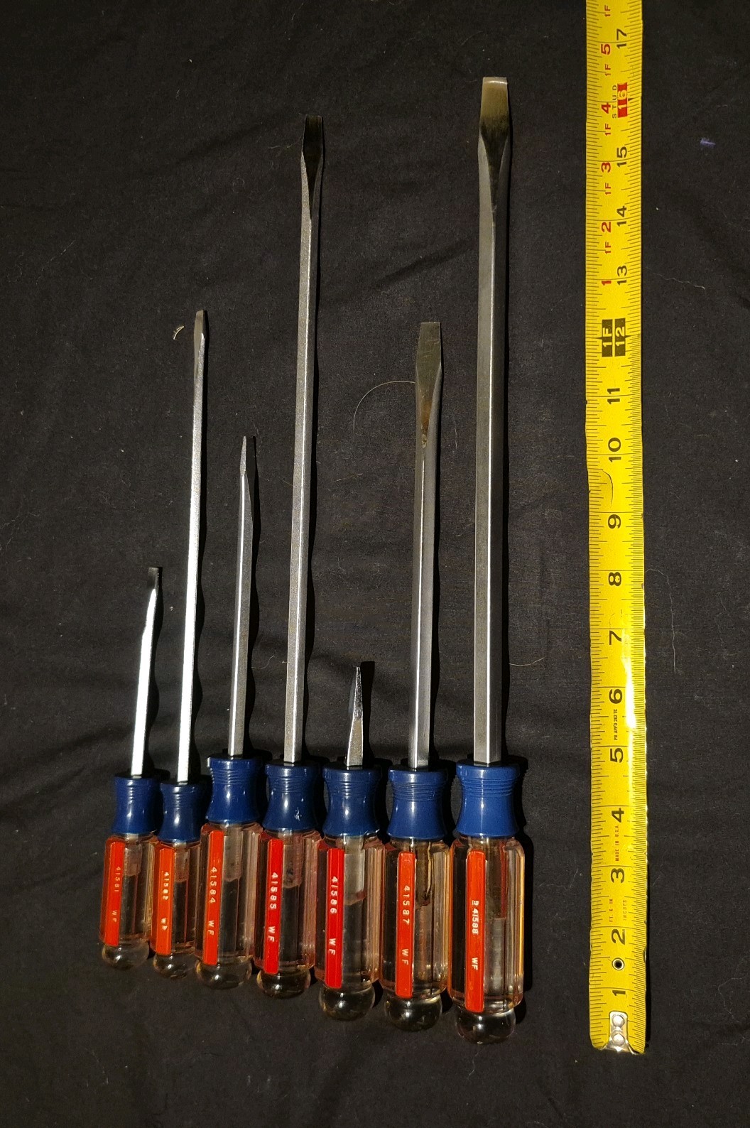 VINTAGE UNUSED W/ SHELF WEAR Craftsman LOT 7 Flathead Slotted Screwdriver 41588 