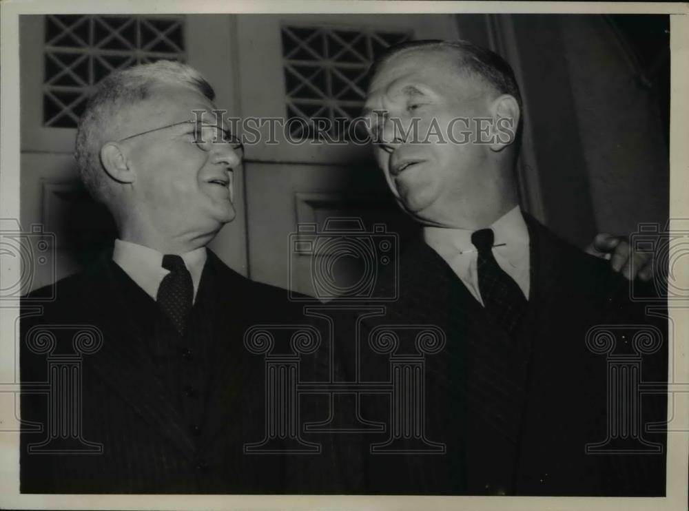 1940 Press Photo Adm. Harold Stark and George Marshall confer with President 1940 Press Photo Adm. Harold Stark and George Marshall confer with President