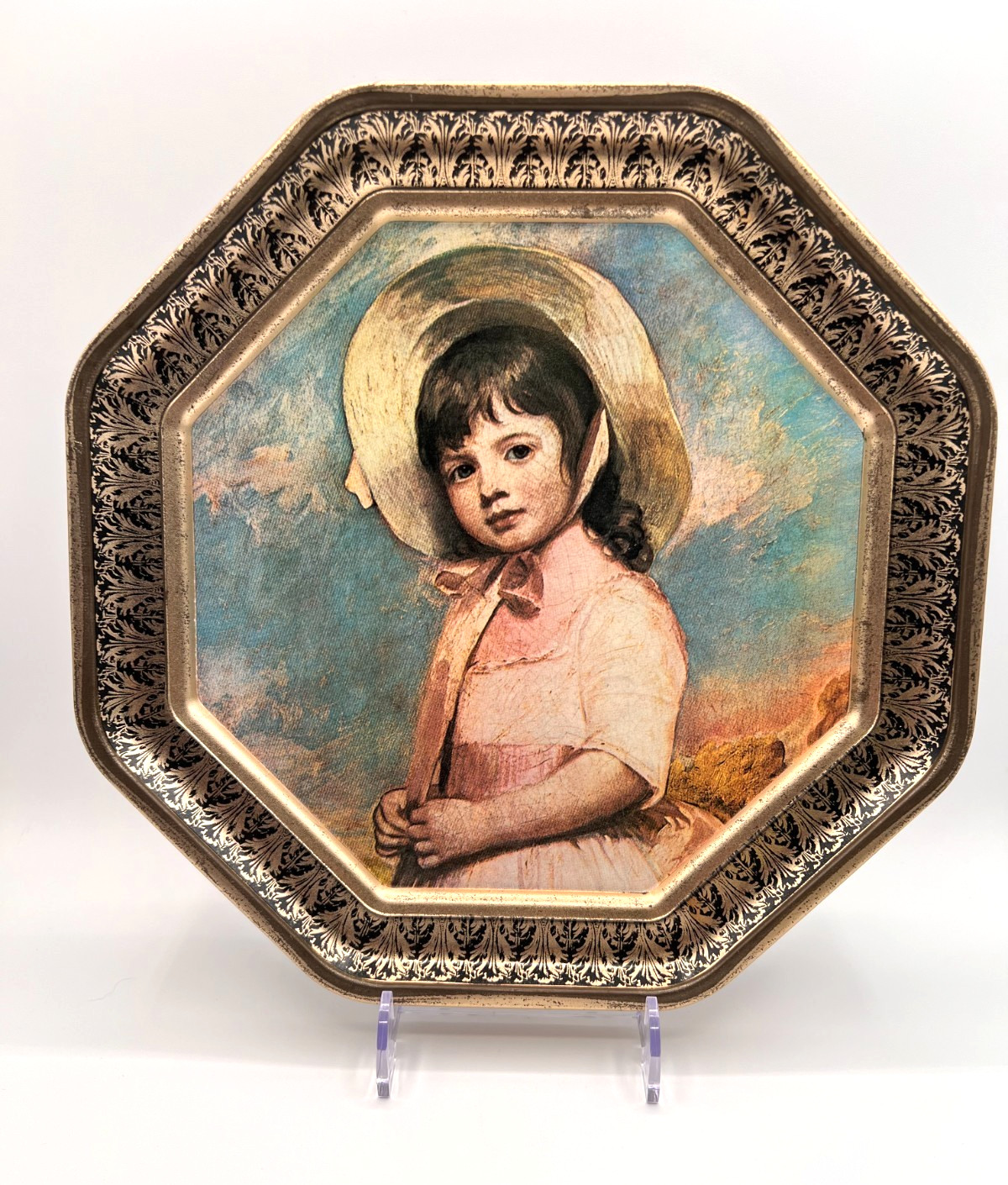 Vintage 1970s Miss Juliana Willoughby Tin Wall Plaque George Romney 12\