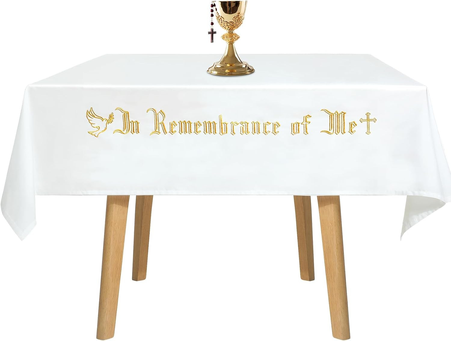 in Remembrance of Me Communion Cloth Church, Gold Embroidery in Remembrance of Me Communion Cloth Church, Gold Embroidery